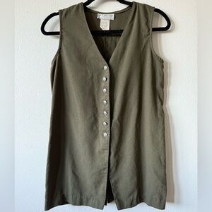 Jay Jacobs Olive Green Sleeveless Blouse/Vest